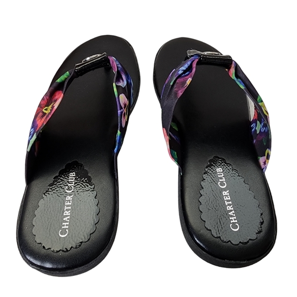 SANDALS CHARTER CLUB Benjii Fabric Cushioned Flip Flops Sz 8M - Picture 3 of 16